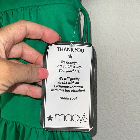 Adrianna Papell Green Wrap Mini Dress with Puff Sleeves - Picture 5 of 6